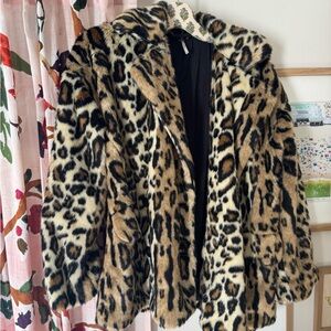 Free People Leopard Coat